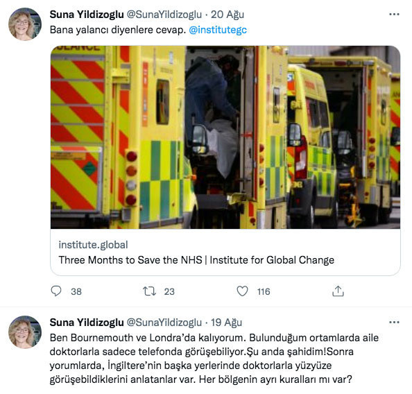 Suna Yıldızoğlu İngiltere sağlık sistemi bitmiş dedi eleştiri yağmuruna tutuldu - Resim: 1