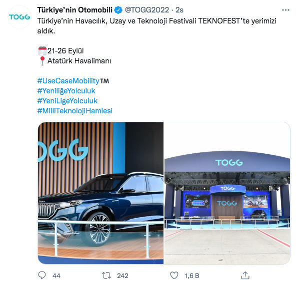 Yerli otomobil TOGG sürprizi! TOGG TEKNOFEST’te yerini aldı - Resim: 1