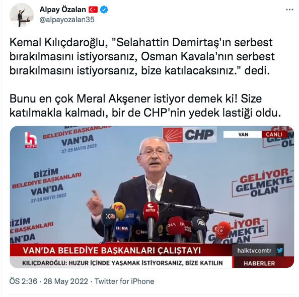 Kılıçdaroğlu'nun Demirtaş açıklaması olay oldu Alpay Özalan'dan Kılıçdaroğlu ve Akşener'e sert tepki - Resim: 0