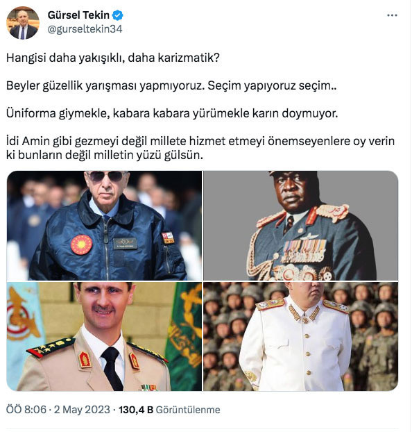 CHP'li Gürsel Tekin'in Erdoğan paylaşımı olay oldu: Beyler güzellik yarışması yapmıyoruz - Resim: 1