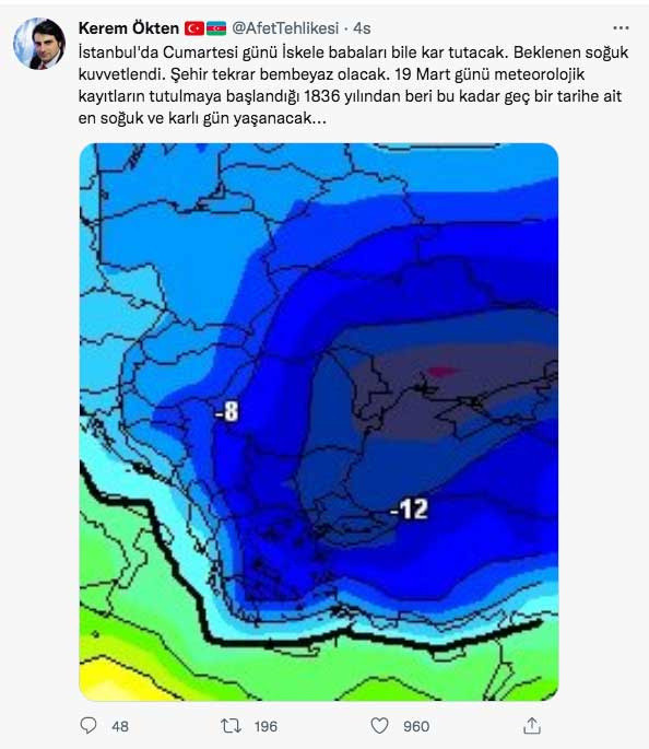 İstanbul'da 1836'den beri en soğuk karlı gün yaşanacak meteoroloji uzmanı uyardı - Resim: 0