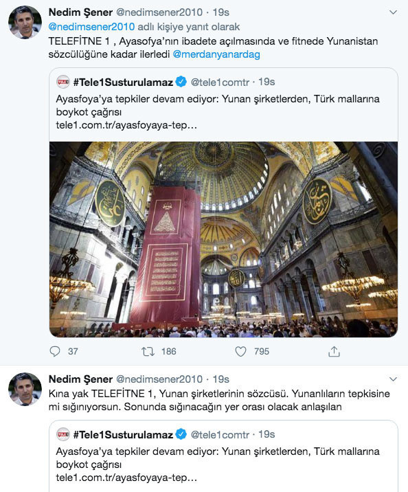 Nedim Şener'in Yeniçeri sözleri olay oldu Mine Kırıkkanat ve TELE 1'in paylaşımına sert yanıt - Resim: 1