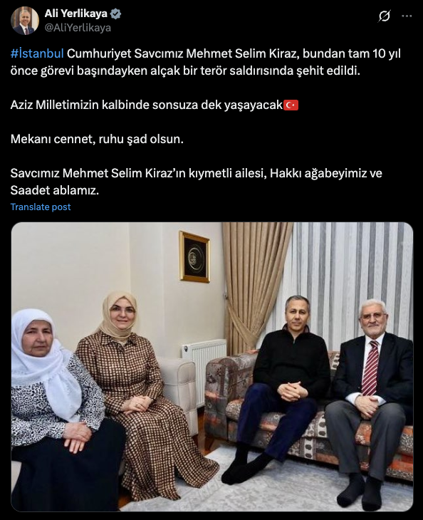 Bakan Yerlikaya'dan, şehit Cumhuriyet Savcısı Mehmet Selim Kiraz'ın ailesine ziyaret - Resim: 0