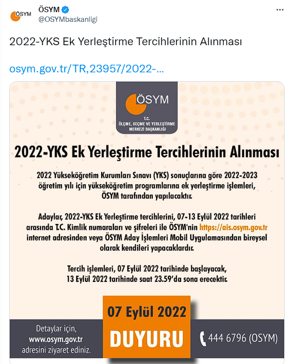ÖSYM duyurdu! YKS ek yerleştirme tercihleri başladı - Resim: 0