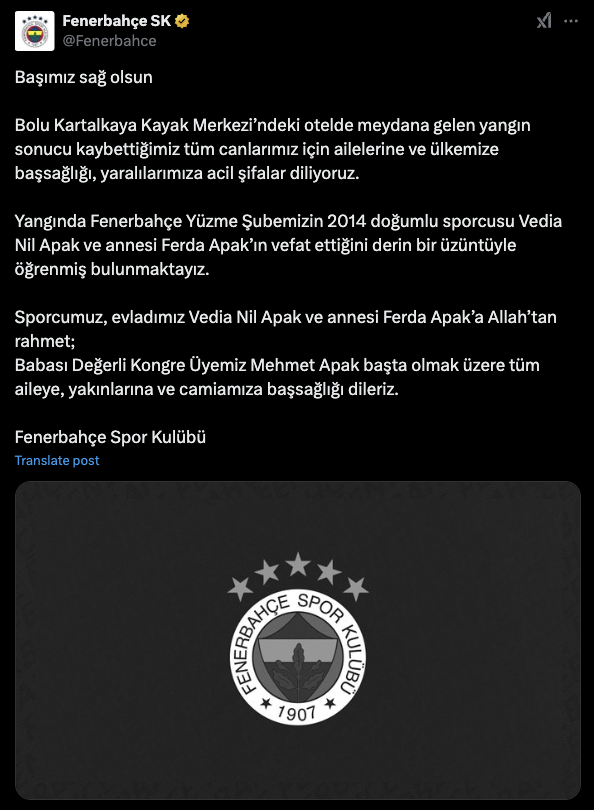 Fenerbahçe acı haberi verdi! Genç sporcu ve annesi Bolu'daki yangında öldü - Resim: 0