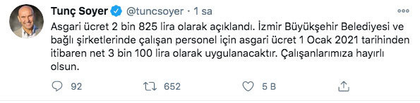 İstanbul ve Ankara'da asgari ücret net 3 bin 100 lira! Başkanlar açıkladı - Resim: 1