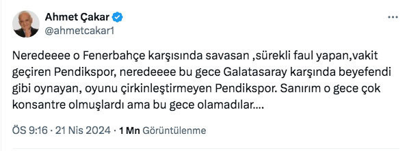 Ahmet Çakar'ın Pendiksporlu futbolcularla ilgili paylaşımı gündem oldu - Resim: 0