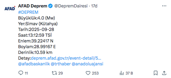 Kütahya'da peş peşe deprem oldu! AFAD son dakika duyurdu İstanbul'da da hissedildi - Resim: 1
