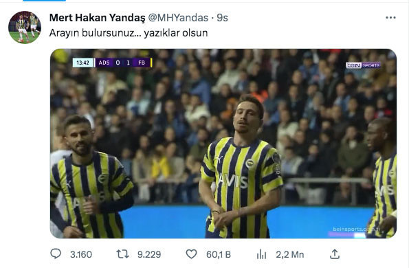 Golü iptal edilen Fenerbahçeli Mert Hakan'ın paylaşımına beğeni yağdı - Resim: 0