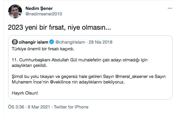 CHP'ye katılan Cihangir İslam Abdullah Gül'ün çatı adaylığı için bakın ne demiş! - Resim: 0