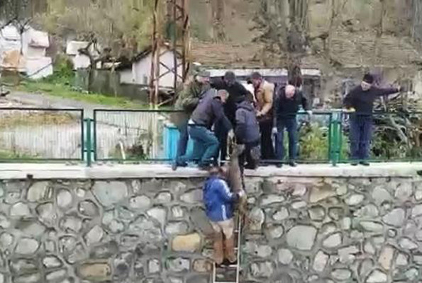 Akıntıya direnen karaca son anda kurtarıldı - Resim: 3