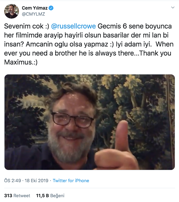 Cem Yılmaz'ı tebrik eden dünyaca ünlü Russell Crowe'a yanıt: Amcanın oğlu olsa yapmaz - Resim: 3