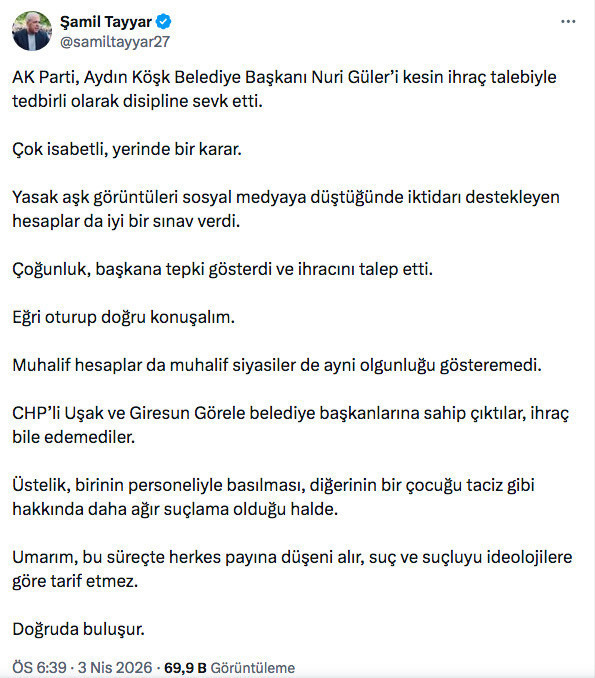Şamil Tayyar yasak aşk iddiasıyla ilgili AK Parti ile CHP'nin farkını açıkladı: Eğri oturup doğru konuşalım - Resim: 0