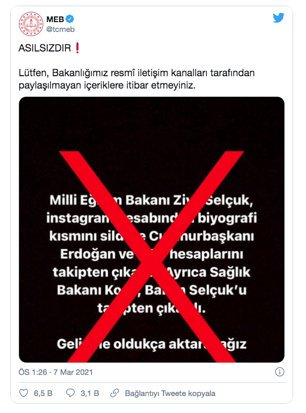 Ziya Selçuk ile ilgili ortalığı karıştıran paylaşım! Milli Eğitim Bakanlığı açıklama yaptı - Resim: 0