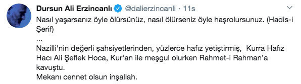 Mehmed Ali Şeflek hoca Kur'an okurken Hakk'a yürüdü! - Resim: 0