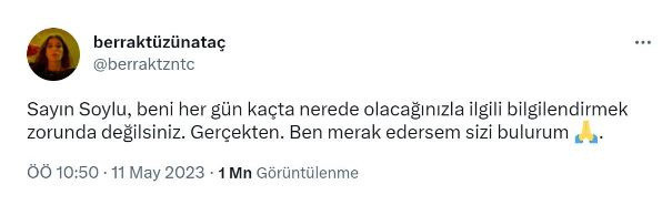 Berrak Tüzünataç'tan Bakan Süleyman Soylu'ya: Ben merak edersem sizi bulurum - Resim: 0