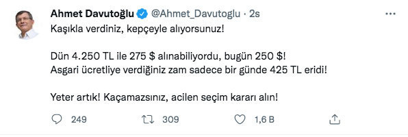 Dolar 17 TL'ye dayandı Ahmet Davutoğlu 'yeter artık' dedi erken seçim istedi - Resim: 0