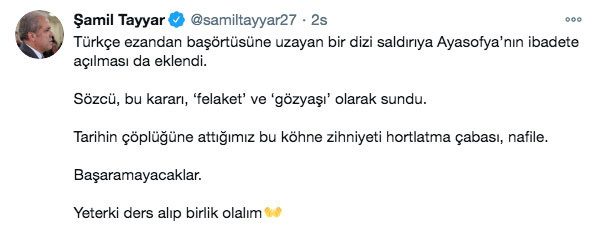 Sözcü gazetesi Ayasofya'nın açılışını 2020'nin felaketleri arasında gösterdi Twitter yıkıldı - Resim: 3