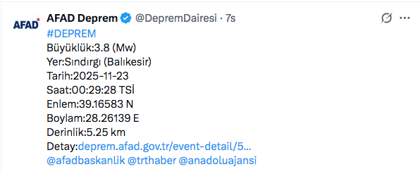 Gece yarısı korkutan deprem! AFAD duyurdu büyüklüğü kaç? - Resim: 0