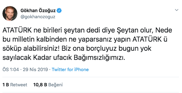 Gökhan Özoğuz'dan Atatürk'e şeytan diyen yazara: Ufacık bağımsızlığımızı... - Resim: 2