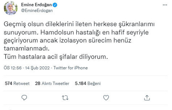 Cumhurbaşkanı Erdoğan hâlâ pozitif demişti! Emine Erdoğan sağlık durumuyla ilgili açıklama yaptı - Resim: 0