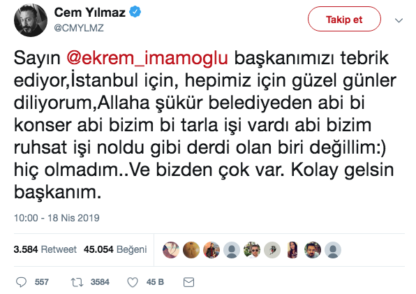 Cem Yılmaz'ın Ekrem İmamoğlu paylaşımı olay oldu: Allah'a şükür... - Resim: 3