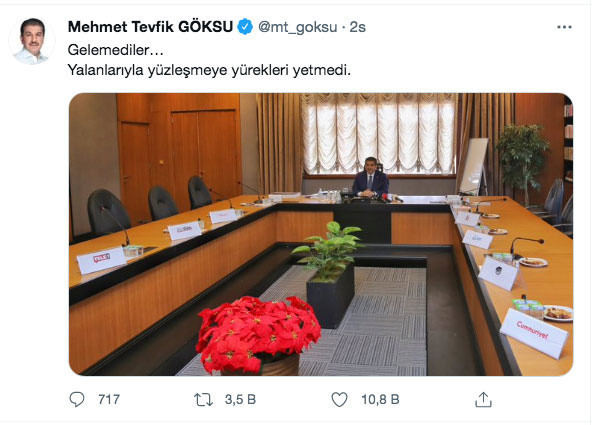 7 medya kuruluşu davete katılmadı Tevfik Göksu 'yürekleri yetmedi' notunu paylaştı - Resim: 0