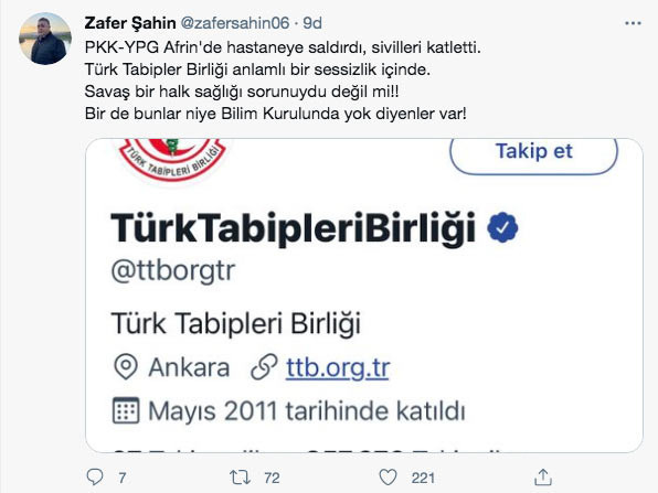 YPG hastaneye saldırdı 13 sivili öldürdü Zafer Şahin'den Türk Tabipleri Birliği'nin sessizliğine tepki - Resim: 0