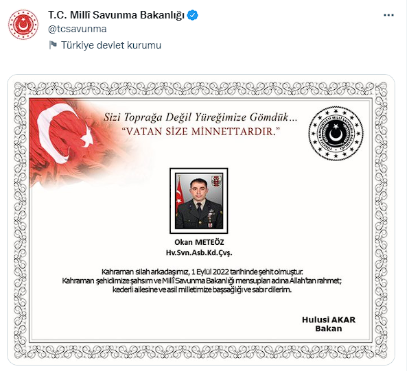 Milli Savunma Bakanlığı kahreden haberi duyurdu! 1 asker şehit düştü - Resim: 2