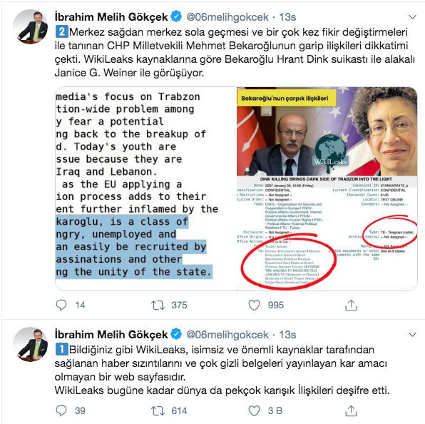 Melih Gökçek CHP'li Mehmet Bekaroğlu'na Amerikalı kadınla sır görüşmesini sordu - Resim: 1