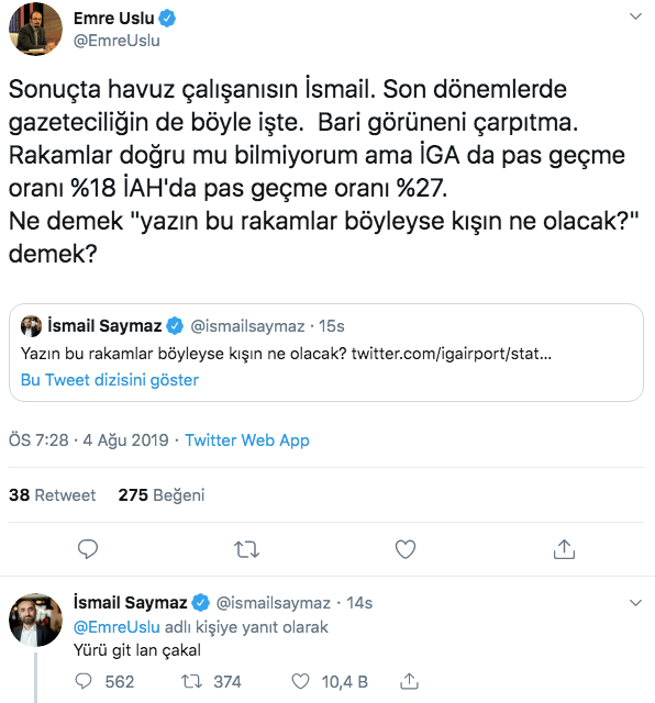 FETÖ'cü Emre Uslu Gazeteci İsmail Saymaz'ı küplere bindirdi! Yürü git lan çakal - Resim: 0