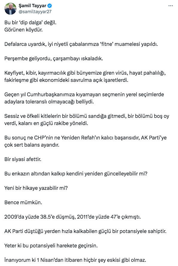 Şamil Tayyar seçim sonuçlarını değerlendirdi: AK Parti'ye çok sert balans ayarı - Resim: 0