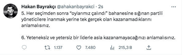 2. tur seçimlerini nokta atışı bilen Hakan Bayrakçı'dan muhalif seçmene 9 tavsiye - Resim: 2