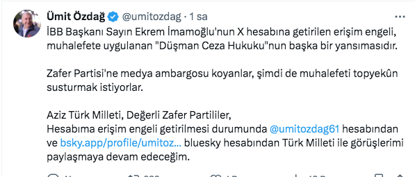 Zafer Partisi Genel Başkanı Ümit Özdağ hastaneye kaldırıldı Özgür Özel detay verdi - Resim: 0