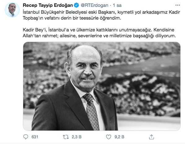 Eski İBB Başkanı Kadir Topbaş koronavirüsten hayatını kaybetti - Resim: 0