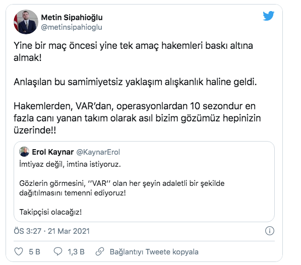 Fenerbahçe'den Beşiktaş'a tepki: Yine amaç hakemleri baskı altına almak! - Resim: 0