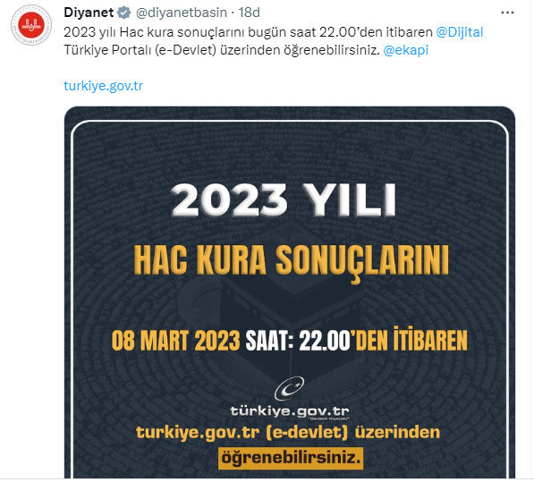 Diyanet İşleri Başkanlığı duyurdu! Hac kuraları açıklanıyor saat verildi - Resim: 0