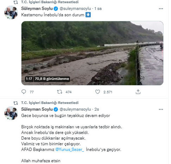 Bakan Soylu Twitter'dan duyurdu! AFAD Başkanı oraya gidiyor dükkanlar açılmayacak - Resim: 0