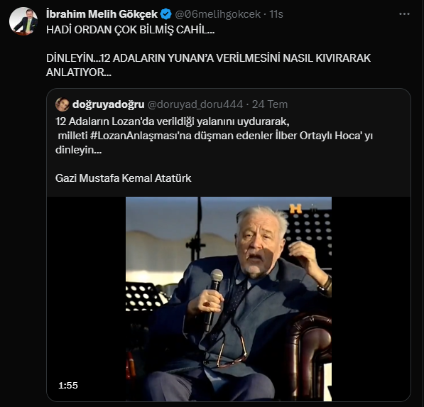 Melih Gökçek, İlber Ortaylı'ya tarih konusunda 'cahil' dedi! Sosyal medya yıkılıyor - Resim: 0