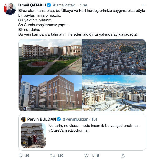 HDP'li Pervin Buldan'ın paylaşımına yanıt: Siz yaktınız yıktınız Cumhurbaşkanımız yaptı - Resim: 0