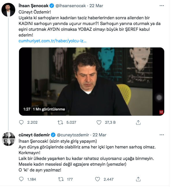 İhsan Şenocak ile Cüneyt Özdemir birbirine girdi uçakta alkollü yolcu polemiğinde sert sözler - Resim: 0