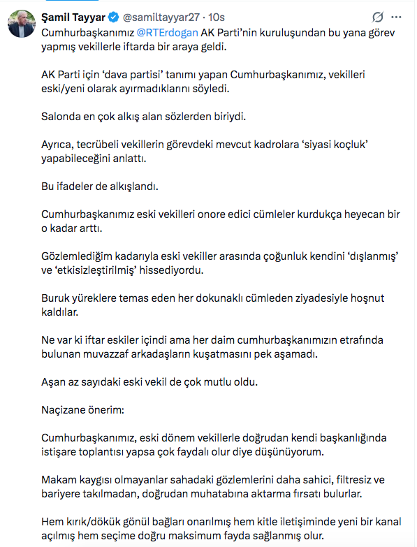 Şamil Tayyar, Ak Parti'deki rahatsızlığı açıkladı! "Eski milletvekillerinin çoğunluğunun ..." - Resim: 0