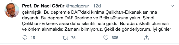 Malatya depremi için 4 gün önce uyaran Prof. Naci Görür harita paylaştı 'önlem alınmalıdır' dedi - Resim: 0