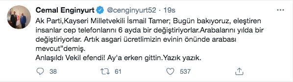 Cemal Enginyurt’tan AK Partili Tamer’e 'asgari ücret' yanıtı: Ay’a erken gittin - Resim: 1