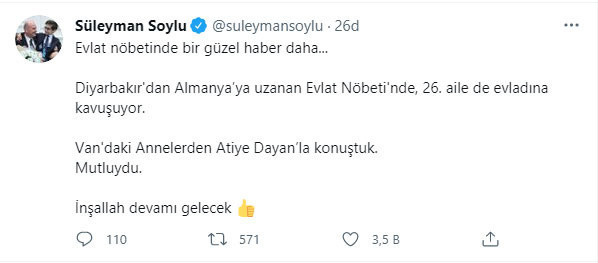 Bakan Soylu'dan evlat nöbeti bekleyen ailelere müjde - Resim: 0