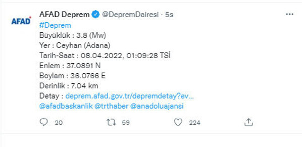 Adana'da panik yaratan deprem! AFAD açıkladı - Resim: 0
