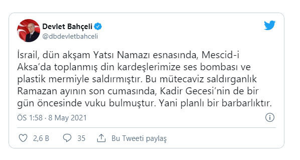 MHP lideri Devlet Bahçeli'den İsrail'e tepki: Planlı bir barbarlıktır - Resim: 0