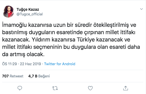 Tuğçe Kazaz'ın seçim öncesi İmamoğlu paylaşımları adeta linç edildi - Resim: 4