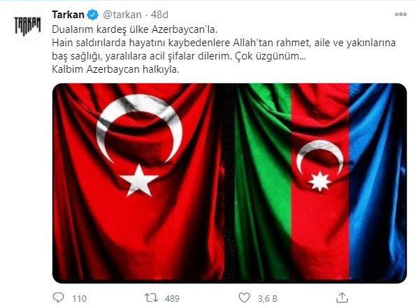 Tarkan'dan Azerbaycan için anlamlı paylaşım: "Kalbim Azerbaycan halkıyla" - Resim: 3