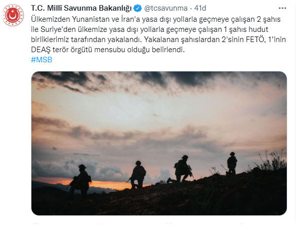 Sınırlardan yasa dışı yollarla geçmeye çalışan iki FETÖ ve bir DEAŞ mensubu yakalandı - Resim: 0